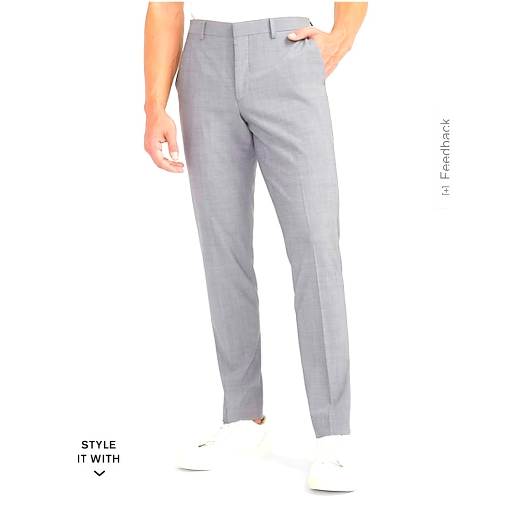 Men’s Express Extra Slim Fit Stretch Gray Dress Pants